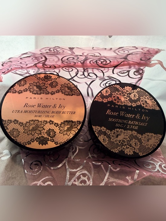 Paris Hilton Other - Paris Hilton Rose Water & Ivy Body Butter and Bath Salt Set - NWT S5